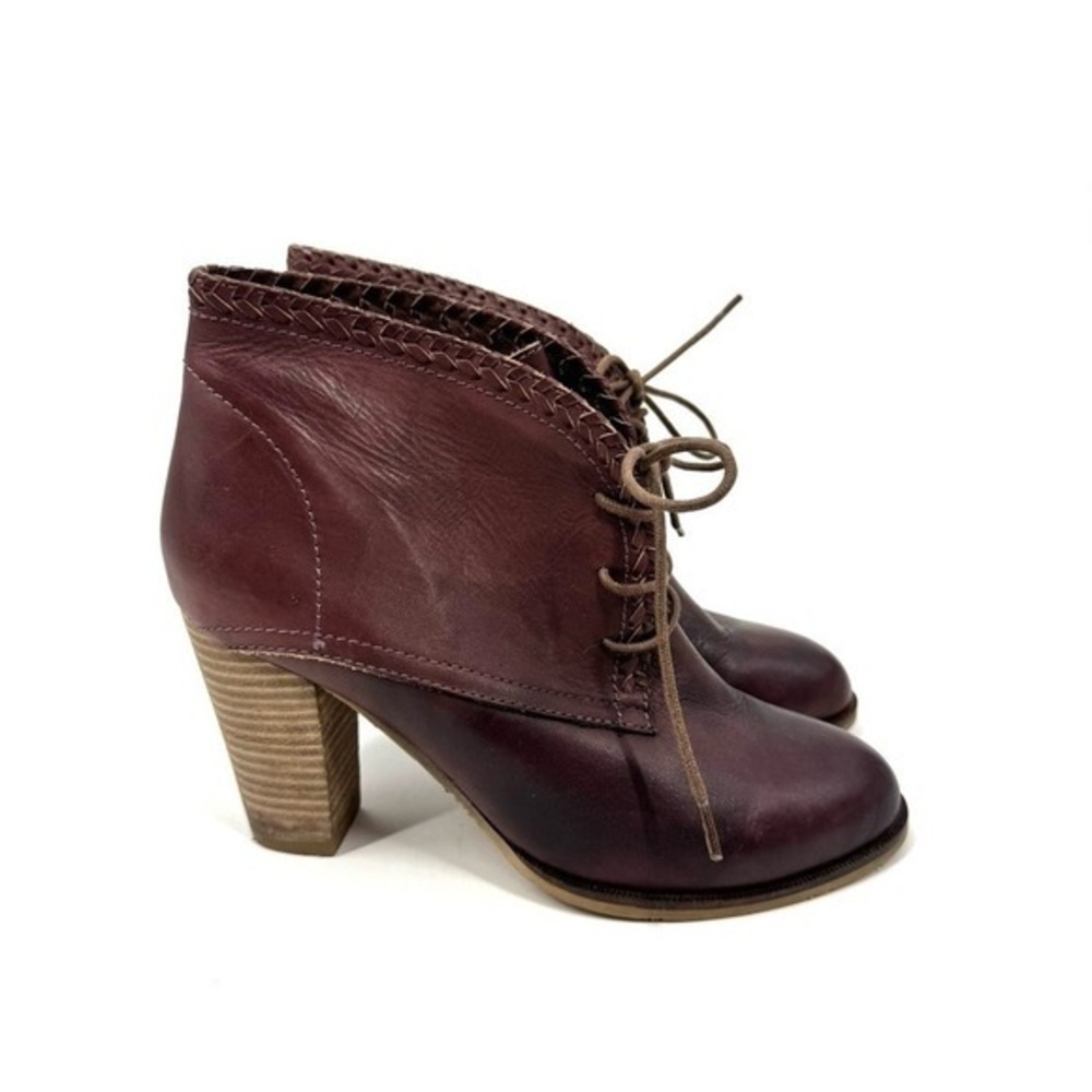 Antelope Brown Leather Lace Up Heels